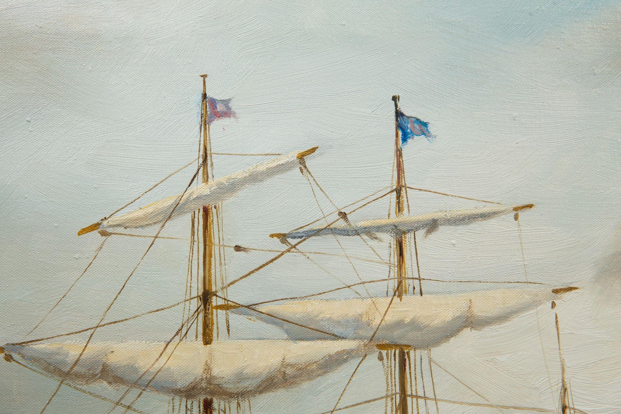 Paesaggio marittimo nautico Henry Scott Pittura a olio 