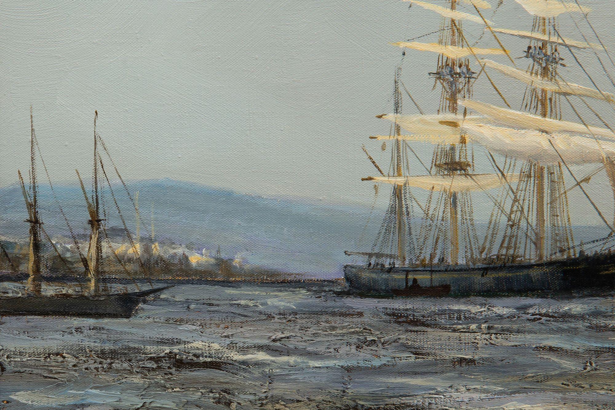 Paesaggio marittimo nautico Henry Scott Pittura a olio 