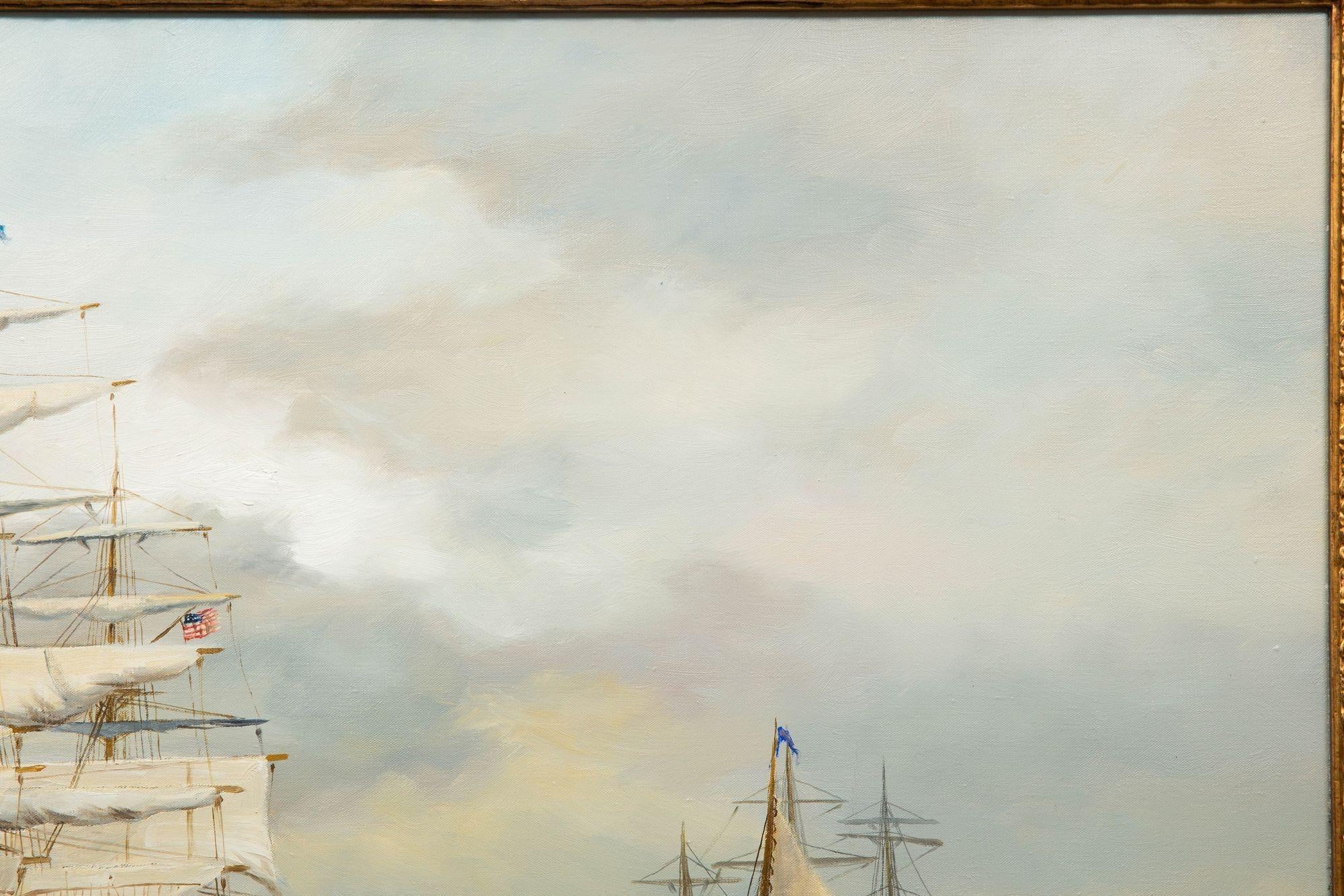 Paesaggio marittimo nautico Henry Scott Pittura a olio 