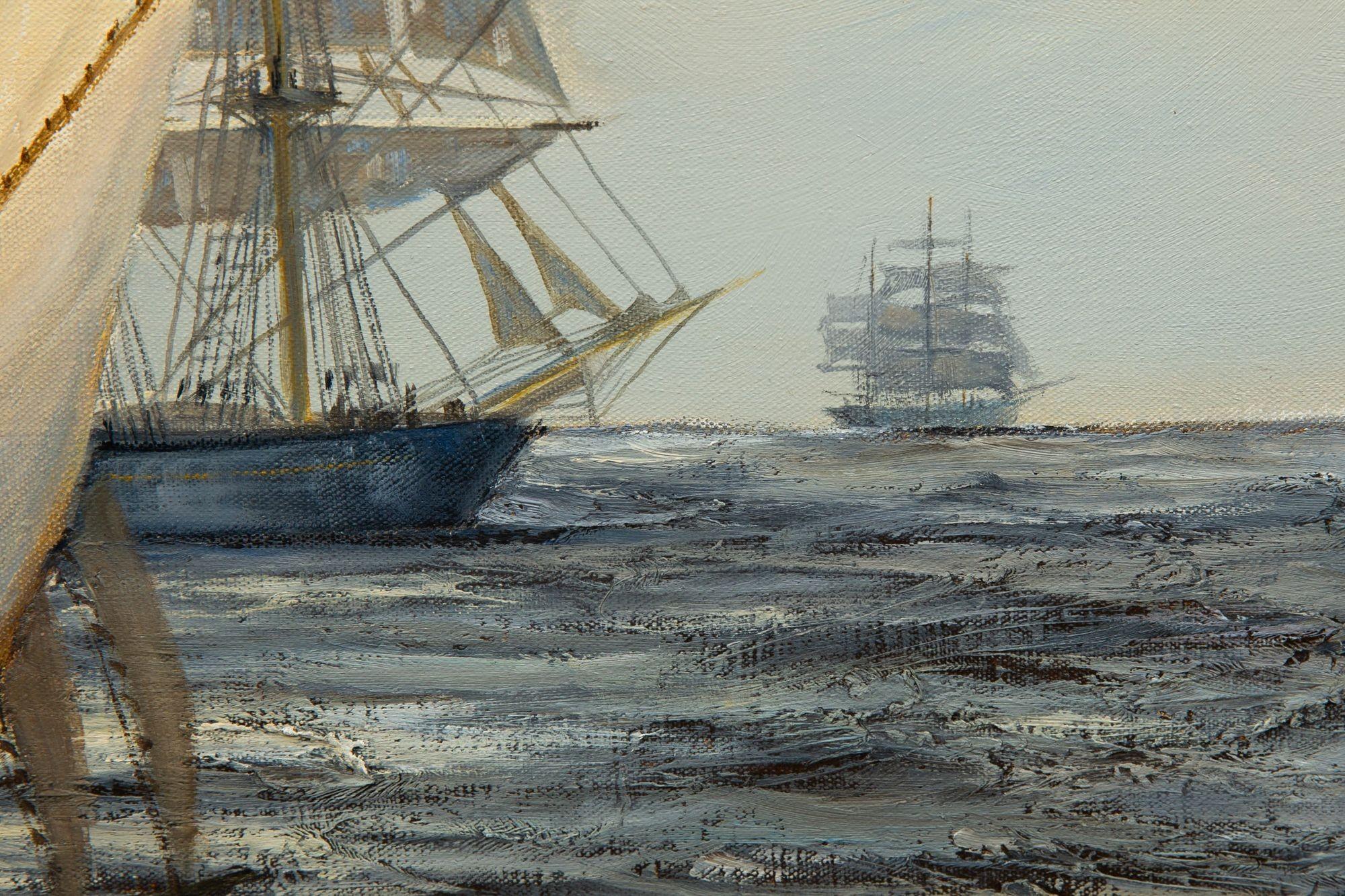 Paesaggio marittimo nautico Henry Scott Pittura a olio 