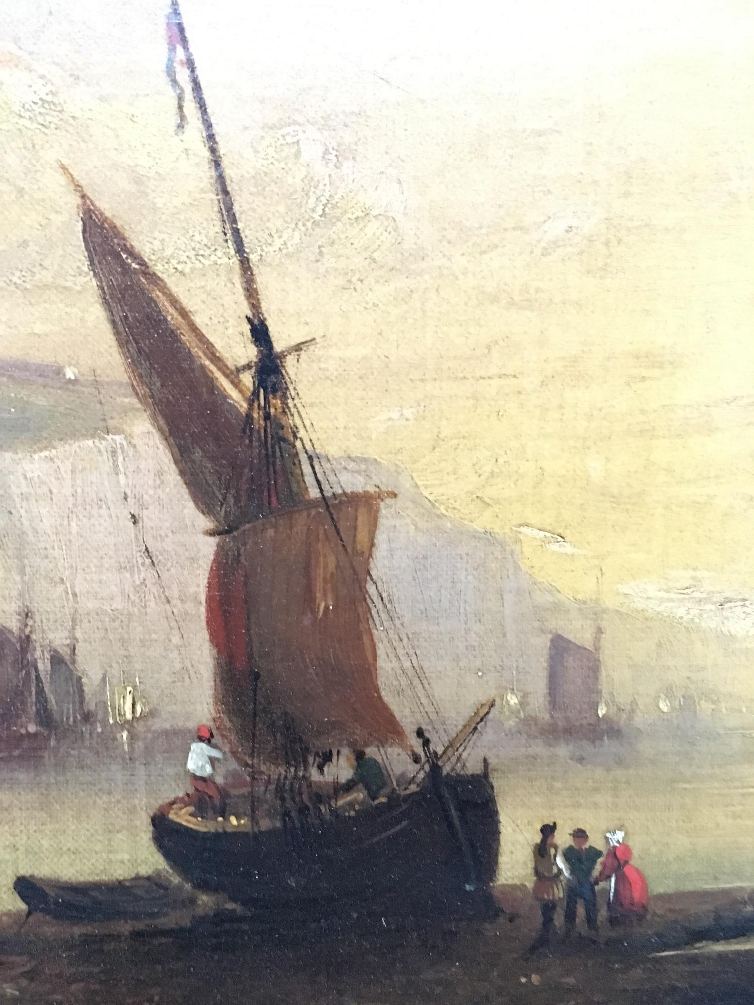 20ième siècle Huile sur toile maritime en vente