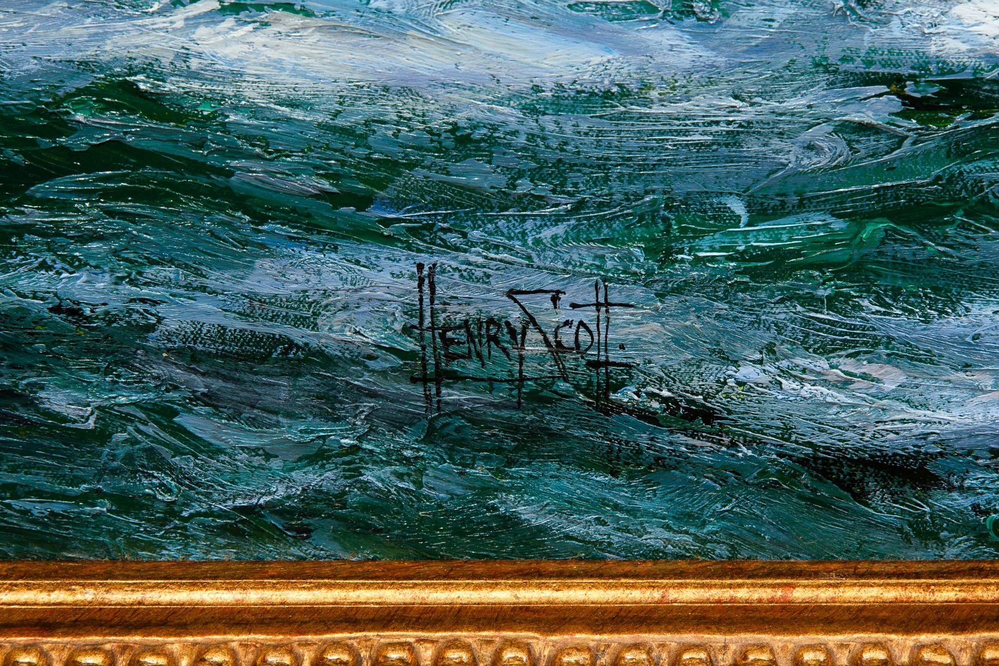 Peinture à l'huile maritime de Shannon battant Chesapeake par Henry Scott R.S.A. en vente 6