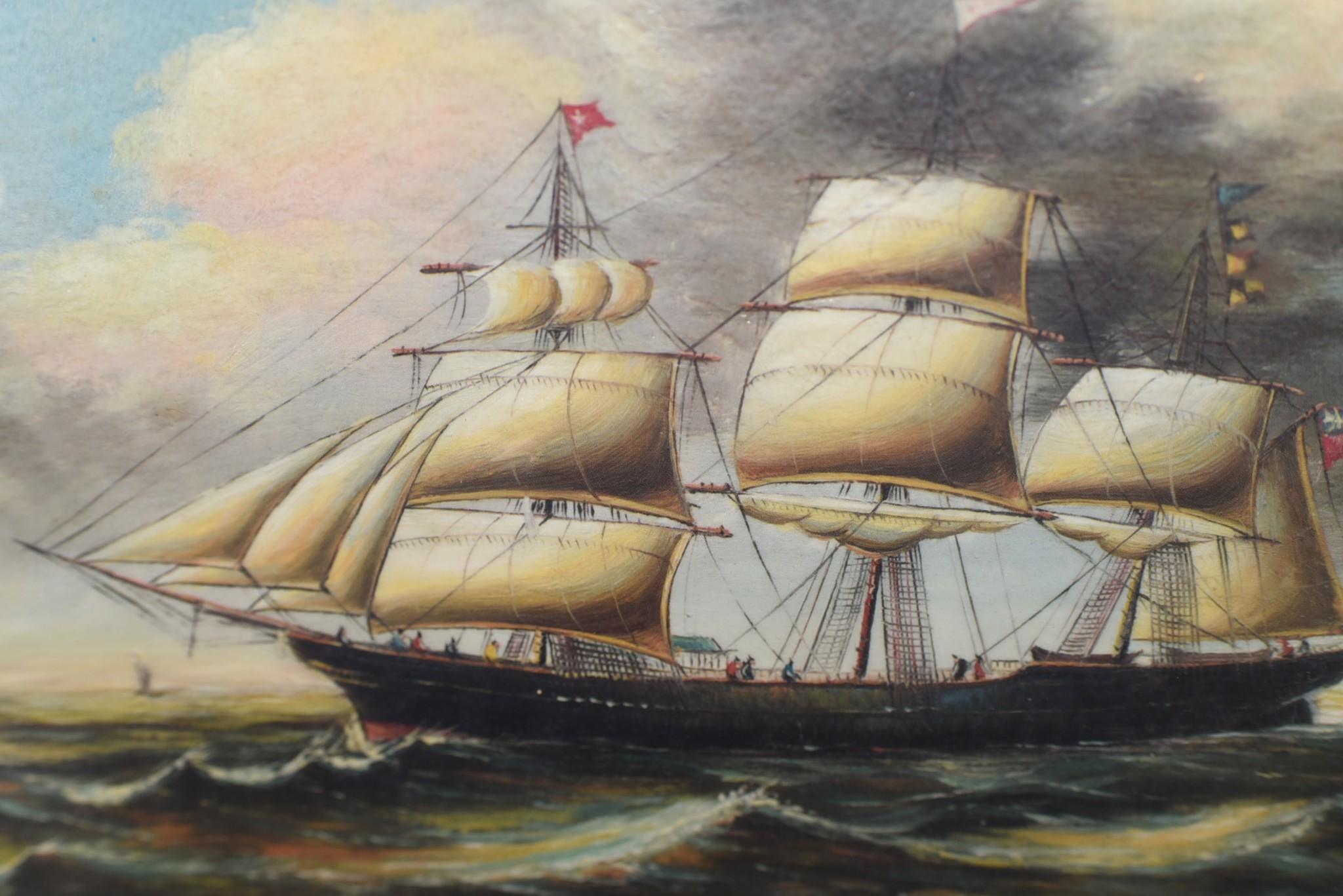 Maritime Oil Painting Ship Clipper Victorian Seascape For Sale 2