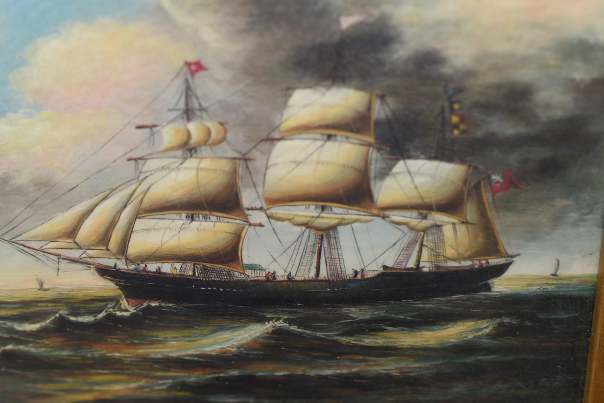 Maritime Oil Painting Ship Clipper Victorian Seascape For Sale 4