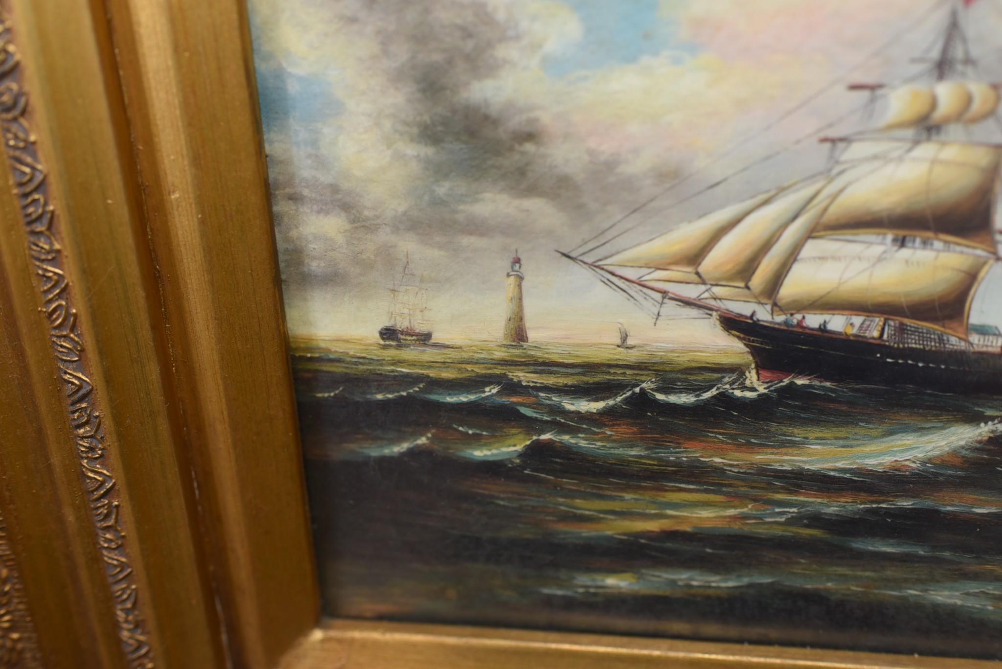 Maritime Oil Painting Ship Clipper Victorian Seascape For Sale 5