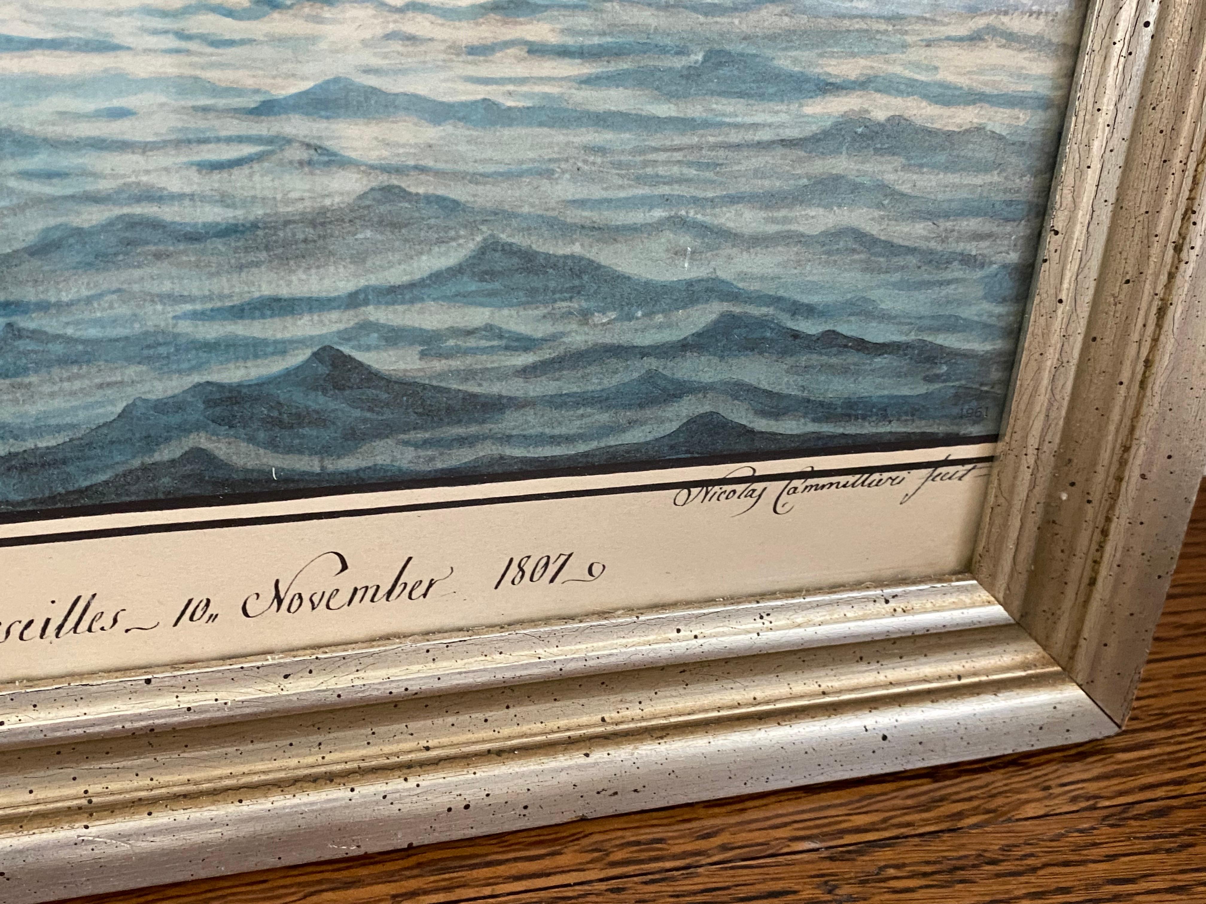 Estampa marítima de la Goleta Lydia pintada por Nicholas S. Cammillieri Pintura