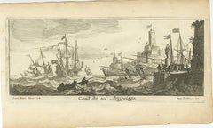 Maritime Scene in the Aegean Archipelago with Fortifications & Ships, circa 1680