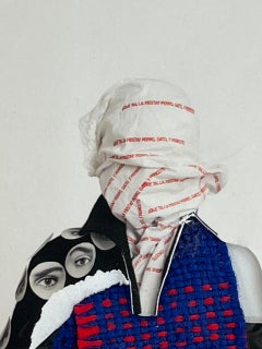 Embroidered Guardians, Mixed Media, 34 x 27 cm, Assemblage Photography, 2022