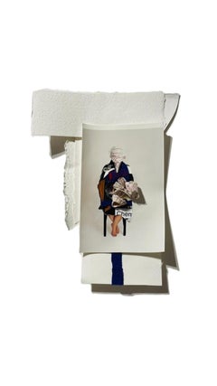 „Embroidered Guardians“, Mischtechnik, 34 x 27 cm, Assemblage-Fotografie, 2022