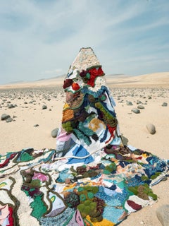 "A Tajo Abierto Paracas V" desert, embroidery, textile art