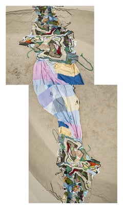"A Tajo Abierto Paracas VII" performance, embroidery, desert