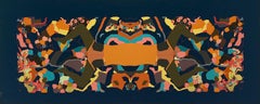 " A Tajo Abierto Paracas XI" pattern, blue, print