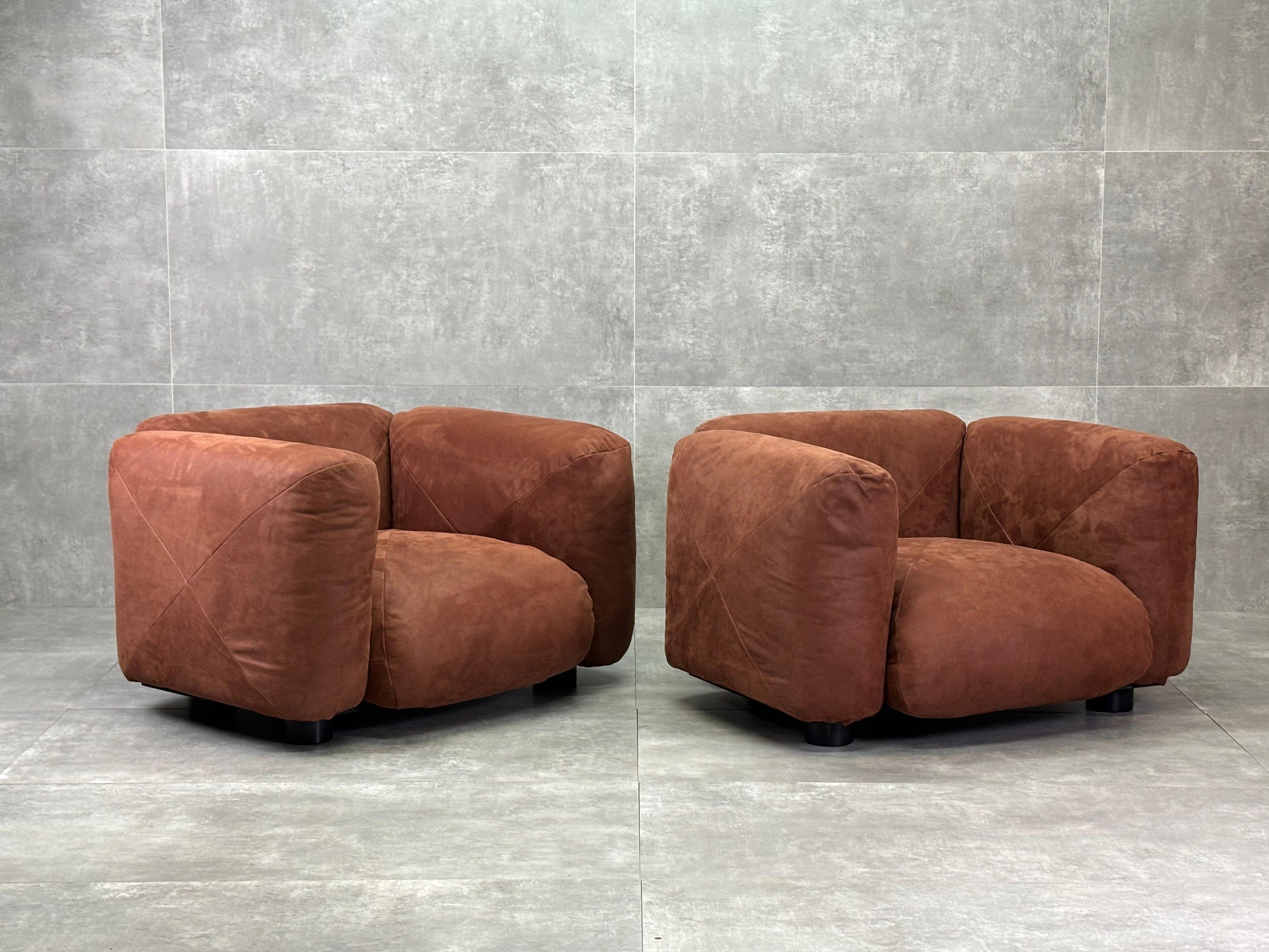 Italian ''Marius'' Armchairs by Mario Marenco for Arflex, Italia, 1970s, Set of 2 in vendita