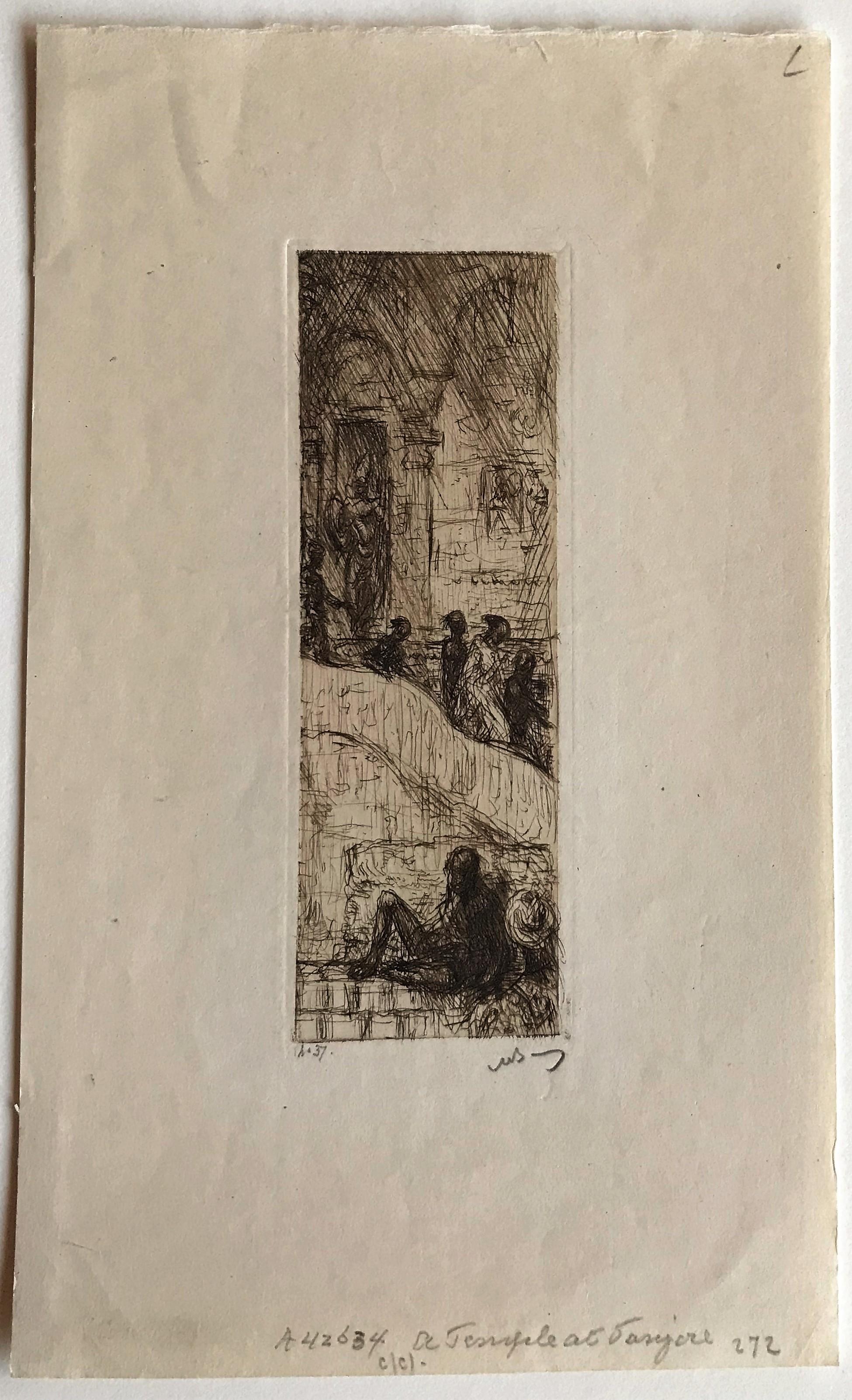 Temple at Tanjore - Old Masters Print by Marius Bauer