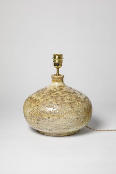 Marius Bessone grande lampe de table en céramique jaune design du 20e siècle Vallauris