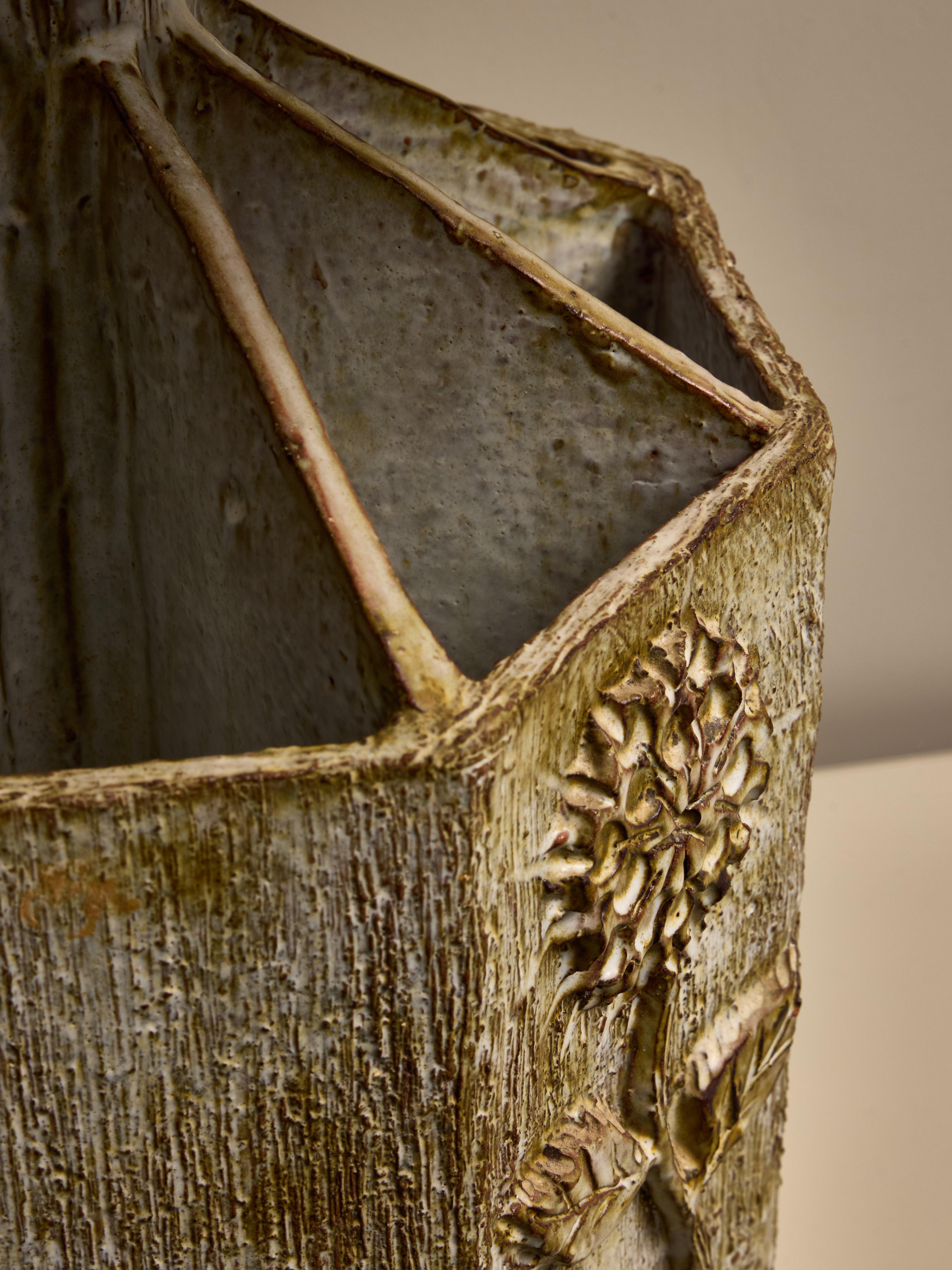 French Marius Bessone Octogonal Ceramic Table Lamp