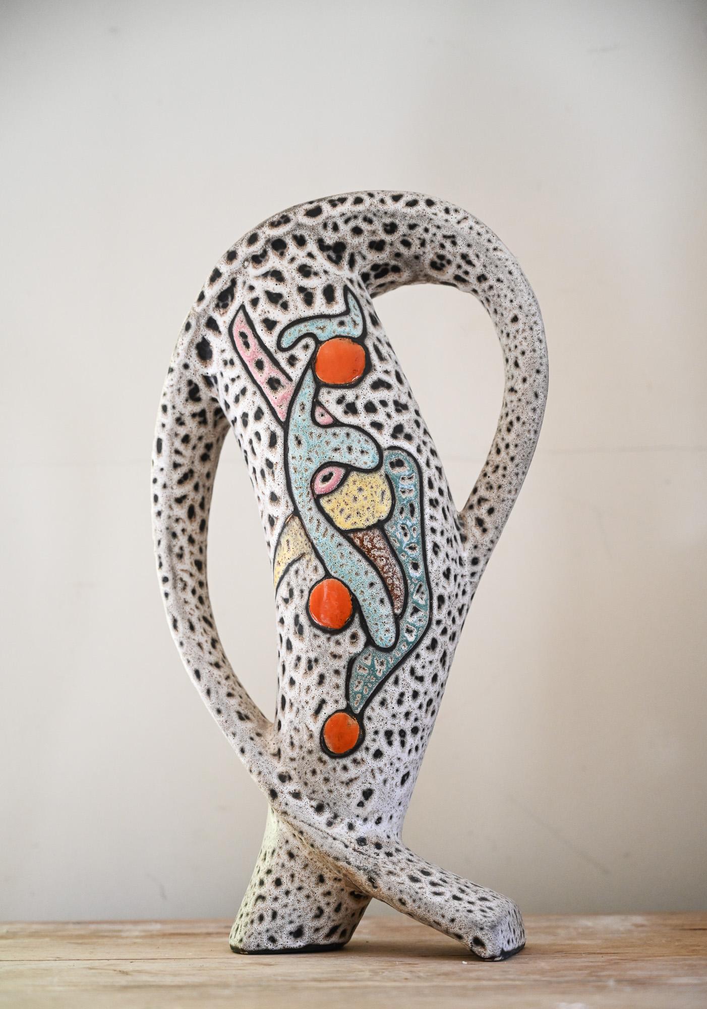 Vaso scultoreo Marius Bessone - Vallauris, 1950 ca. in vendita 2