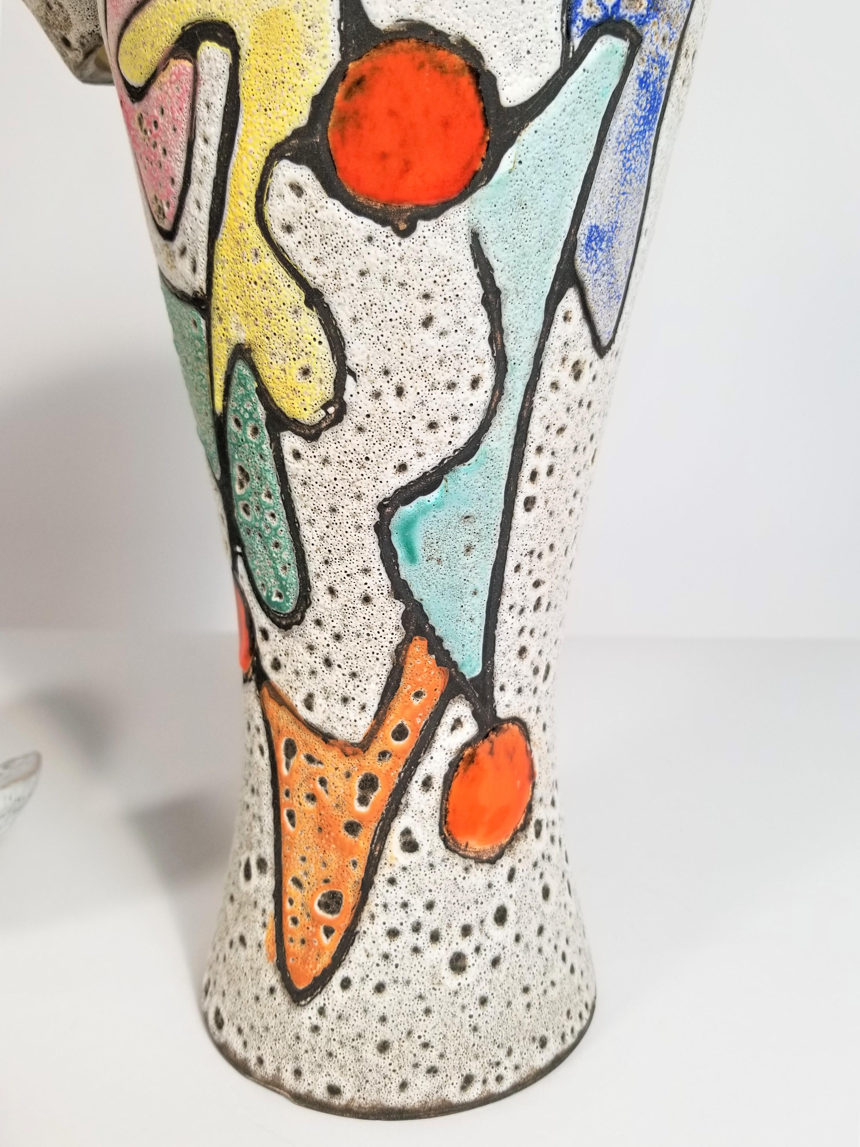Marius Bessone Vallauris France Vase and Bowl 1960s Abstract Ceramic Pottery 3