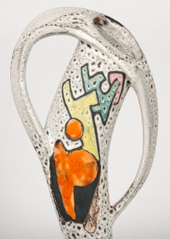 Marius Bessone Vallauris Jarrón de cerámica artística escultórica de mediados de siglo