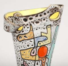 Marius Bessone Vallauris Vase en poterie d'art sculpturale du milieu du siècle