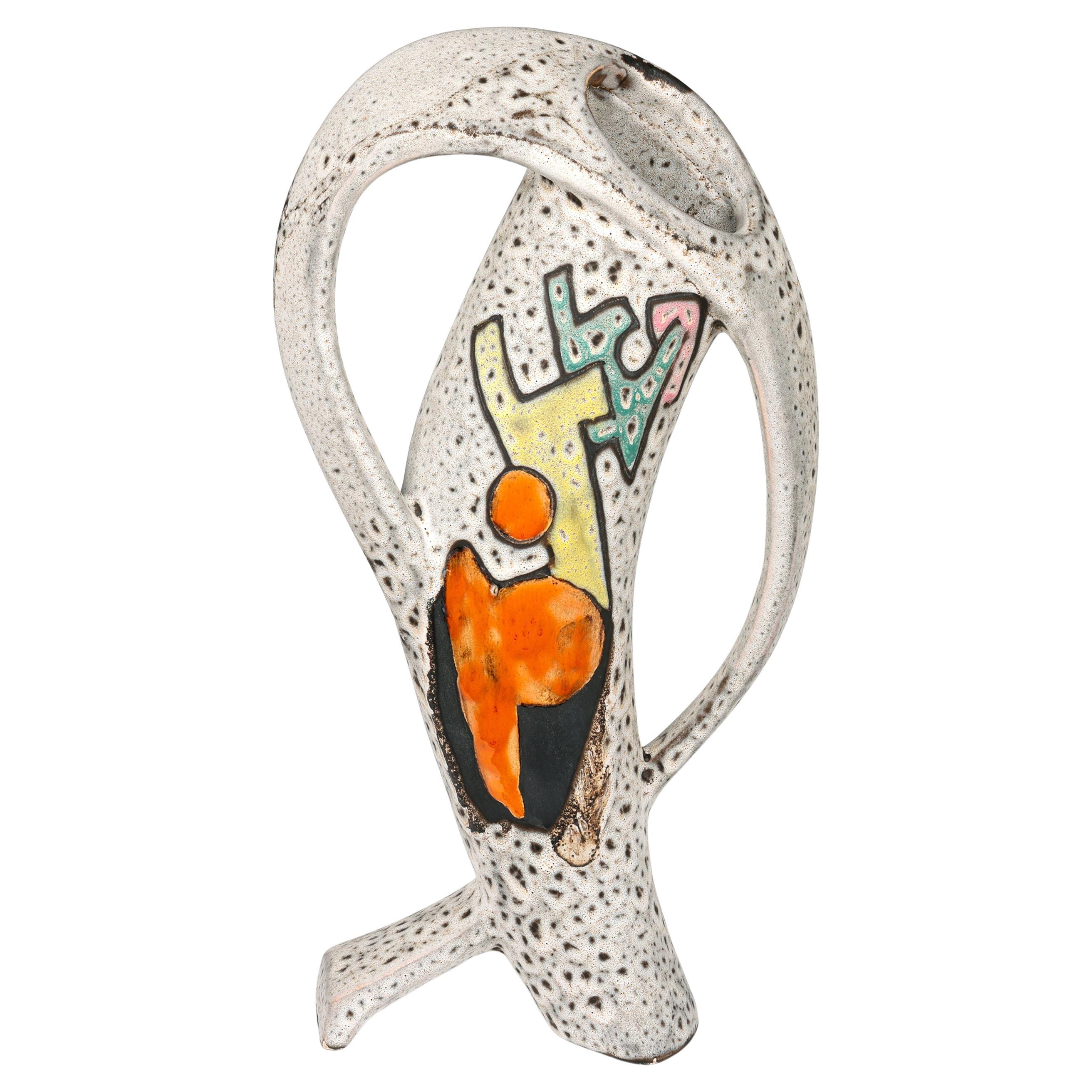 Marius Bessone Vallauris Mid-Century Sculptural Art Pottery Vase