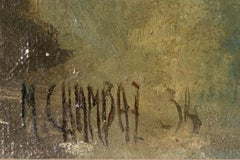 A lo largo del río Aire, camino modernista del bosque con valla