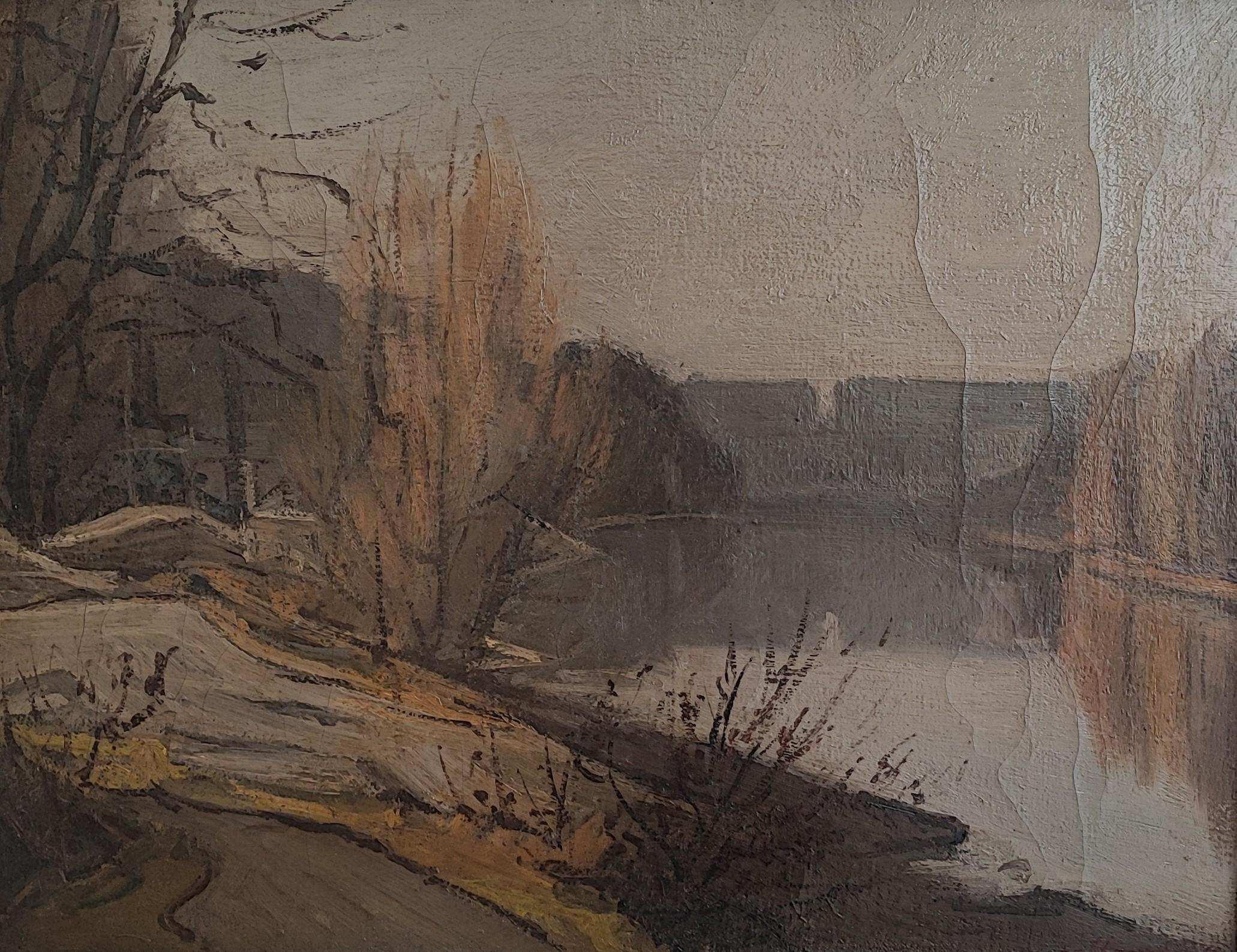 Marius Chambaz Landscape Painting – Flusslandschaft