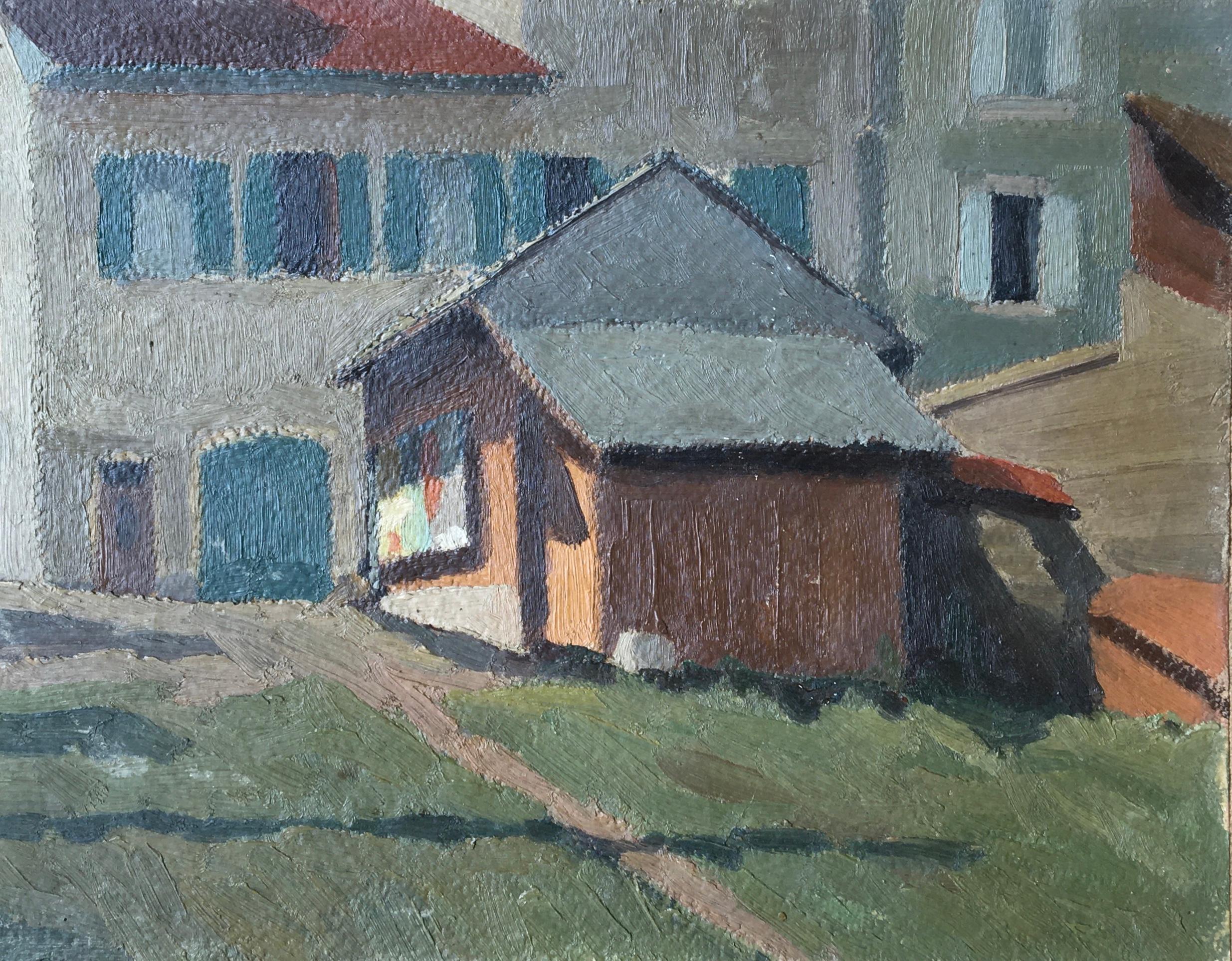 Landscape Painting Marius Chambaz - Petite grange