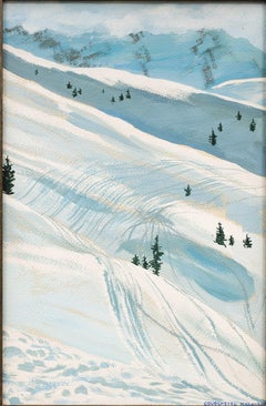 “First Tracks at Courchevel, French Alps” by Marius Chambon (French, 1876-1962)