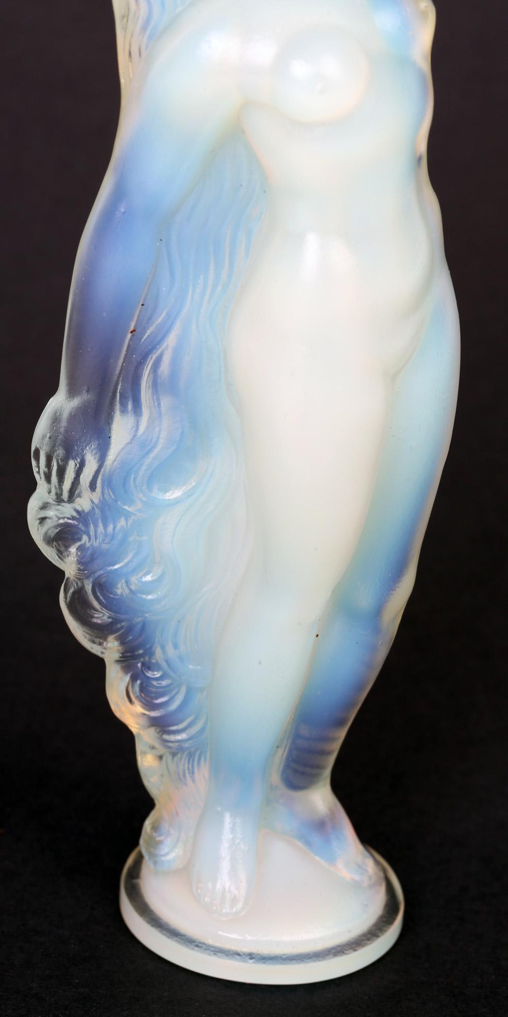 Marius Ernest Sabino French Art Deco Opalescent Glass Nude Figure For Sale 7