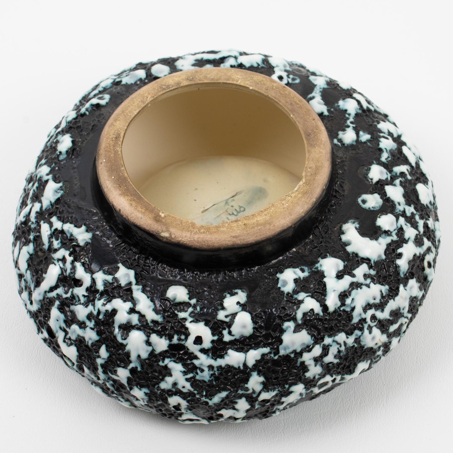 Marius Giuge, Vallauris Lava Ceramic Cigar Ashtray Desk Tidy Catchall Vide Poche For Sale 1