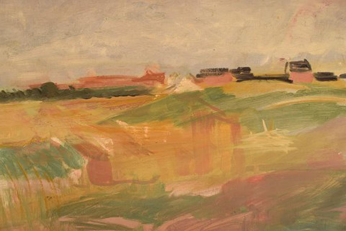 Marius Hammann (1879-1936). Danish painter. Oil on canvas. Modernist landscape. 1920s-1930s.
Signed.
In very good condition.
Measures: 89 x 66 cm.