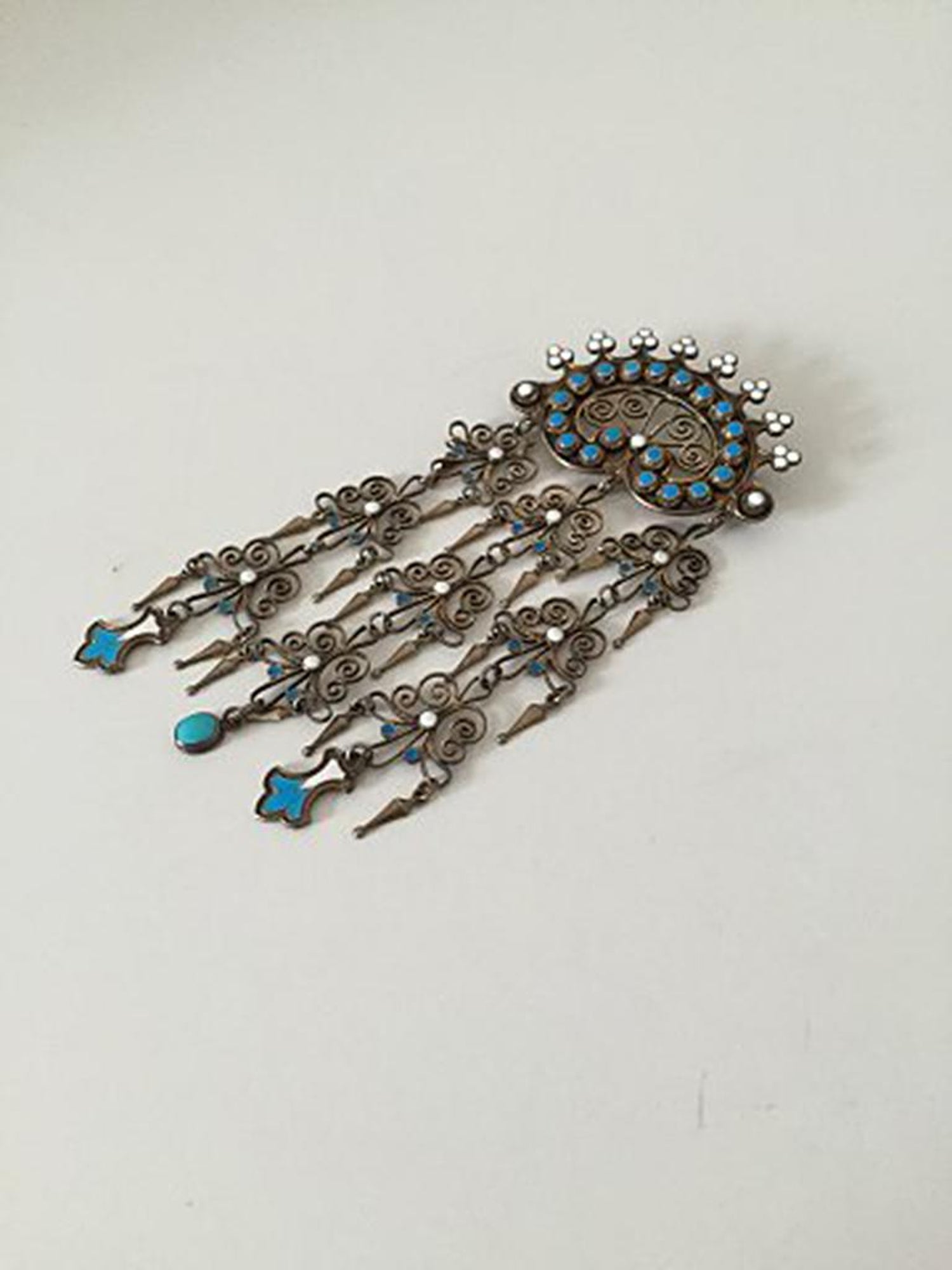 Marius Hammer Art Nouveau Sterling Silver Brooch with Enamel, Norway For  Sale at 1stDibs