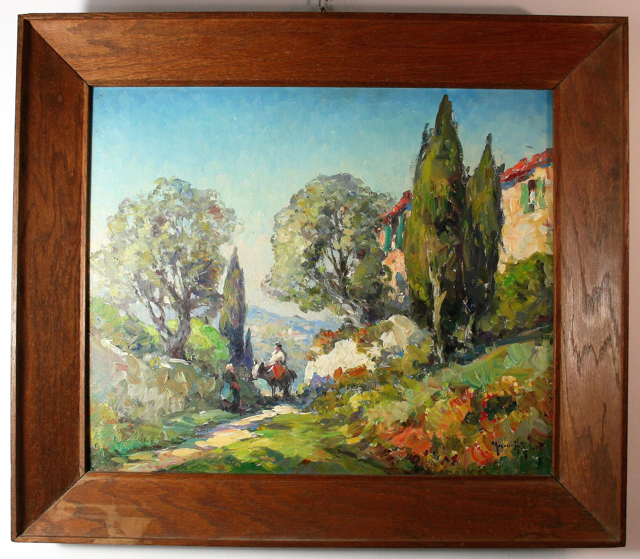 Marius Hubert-Robert, The Small Farmhouse, huile sur toile, 20e siècle, France Bon état - En vente à Beuzevillette, FR