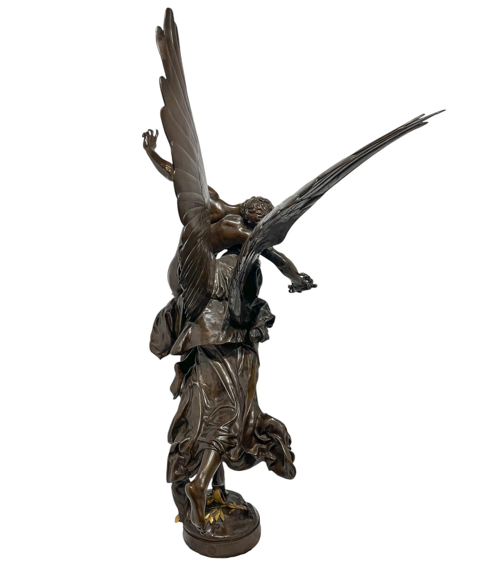 Escultura figurativa de bronce de Gloria Victis de Antonin Mercié en venta 8