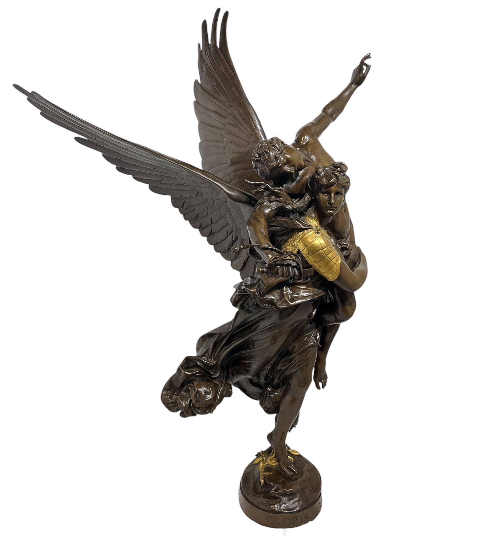 Escultura figurativa de bronce de Gloria Victis de Antonin Mercié en venta 10