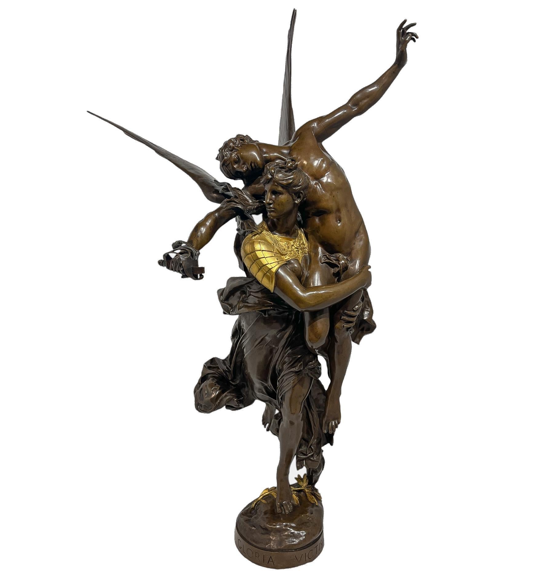 Escultura figurativa de bronce de Gloria Victis de Antonin Mercié - Sculpture de Marius Jean Antonin Mercié