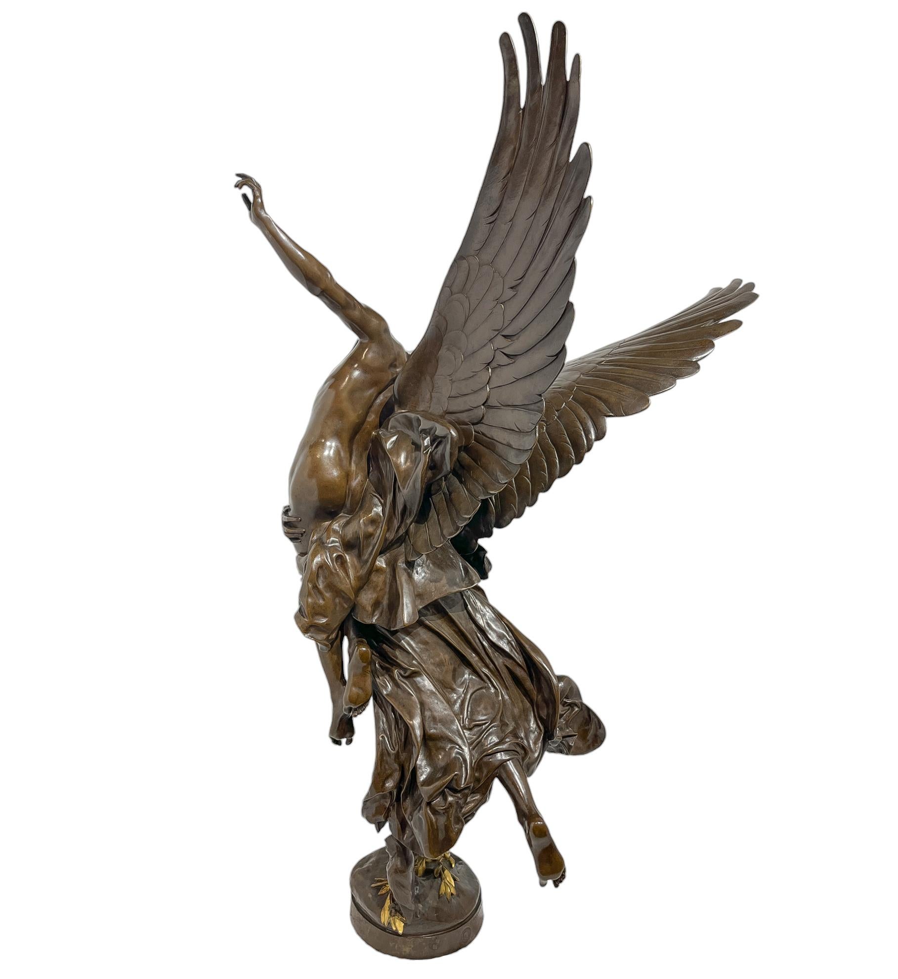 Escultura figurativa de bronce de Gloria Victis de Antonin Mercié en venta 5