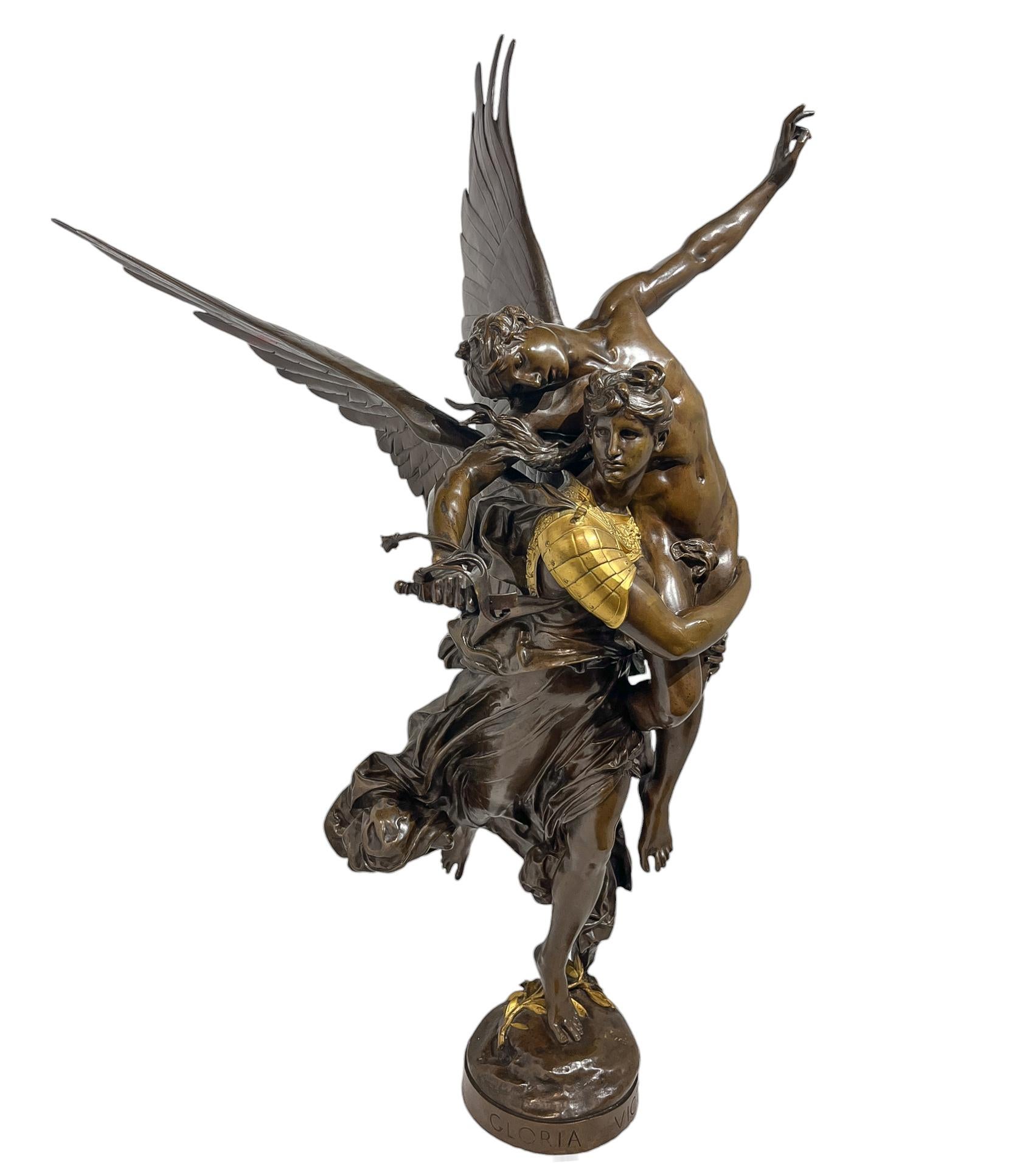 Escultura figurativa de bronce de Gloria Victis de Antonin Mercié en venta 2