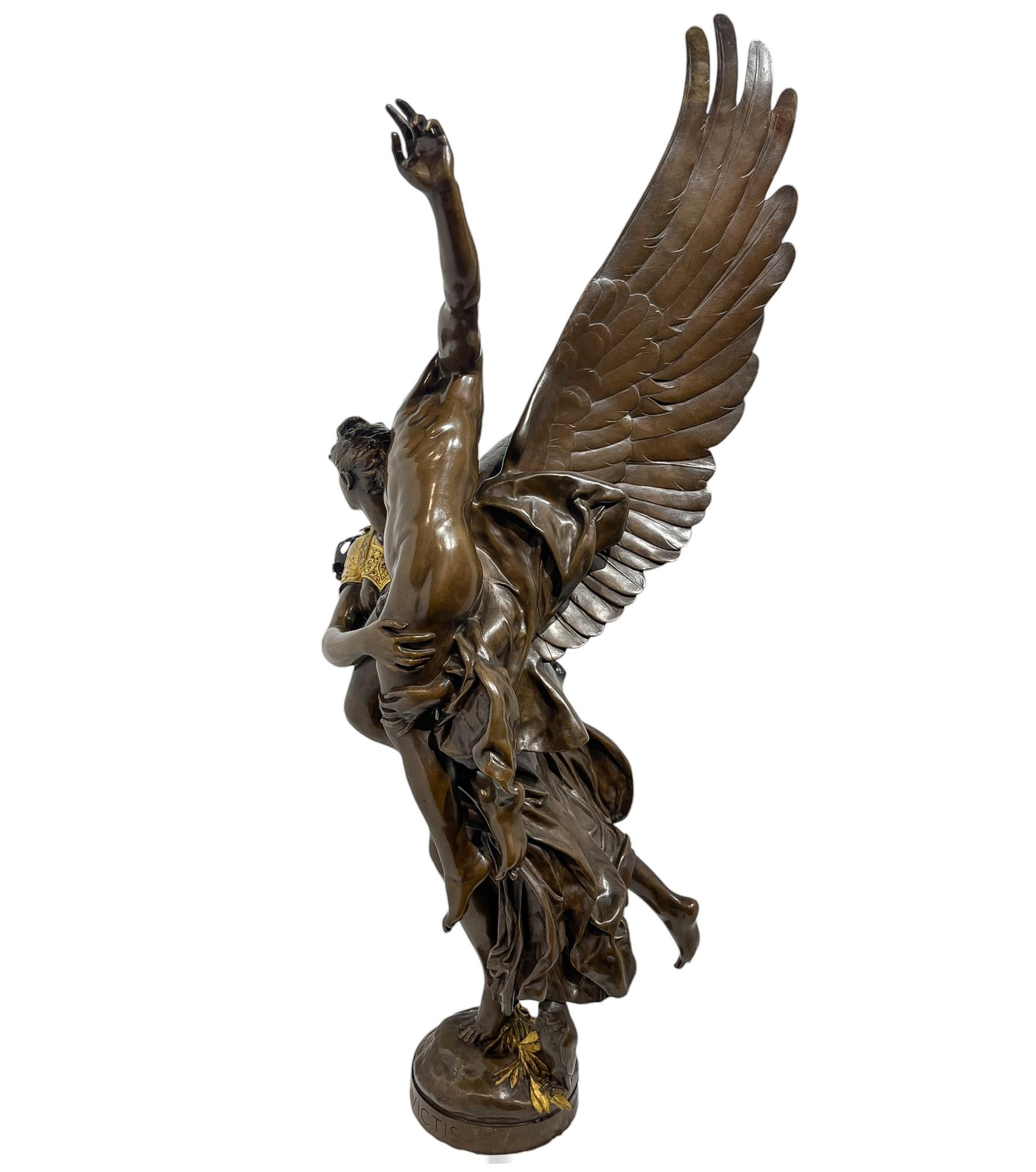 Escultura figurativa de bronce de Gloria Victis de Antonin Mercié en venta 6