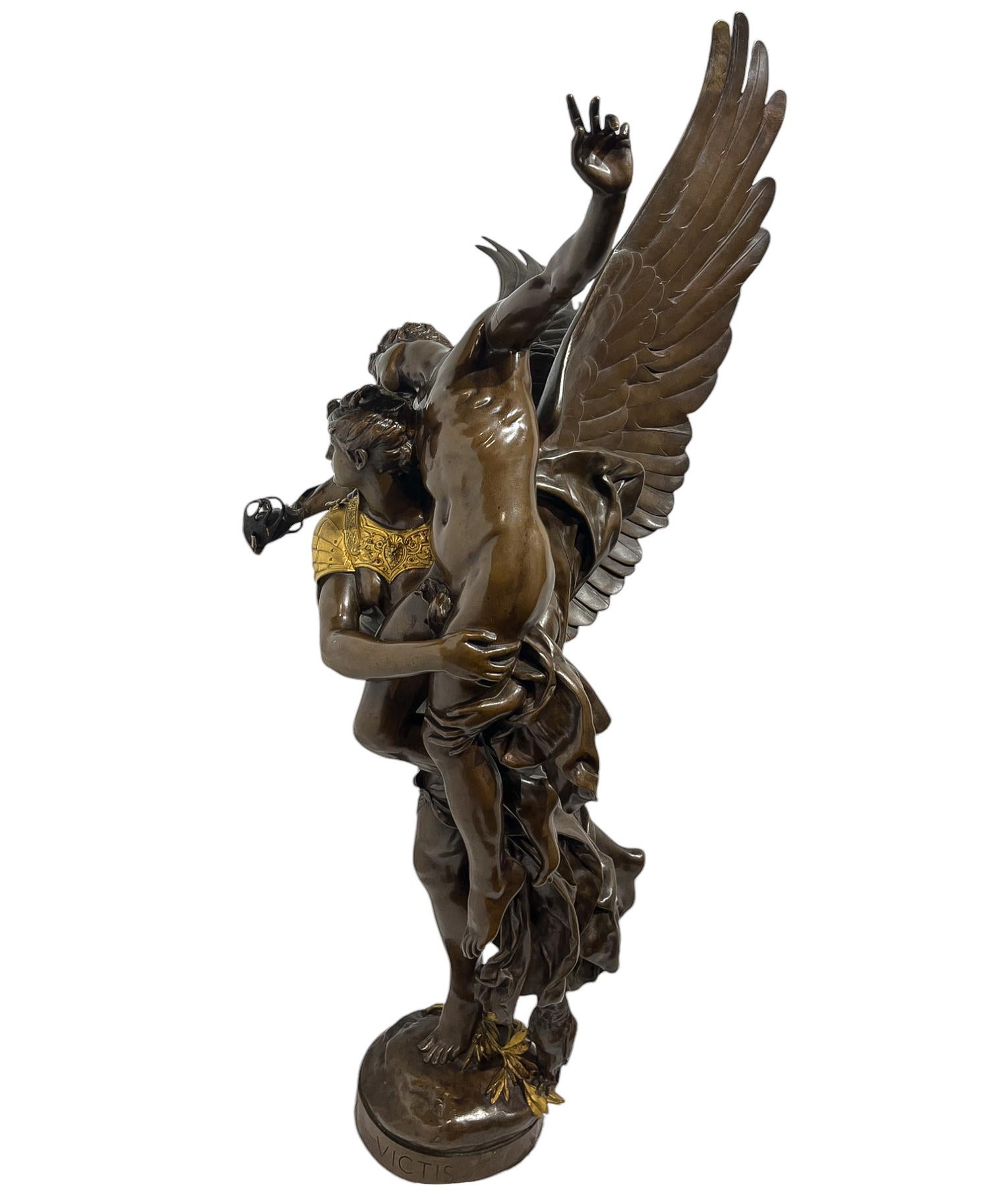 Escultura figurativa de bronce de Gloria Victis de Antonin Mercié en venta 3