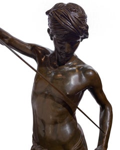 David Slaying Goliath Large Figural Bronze Statue by Antonin Mercie