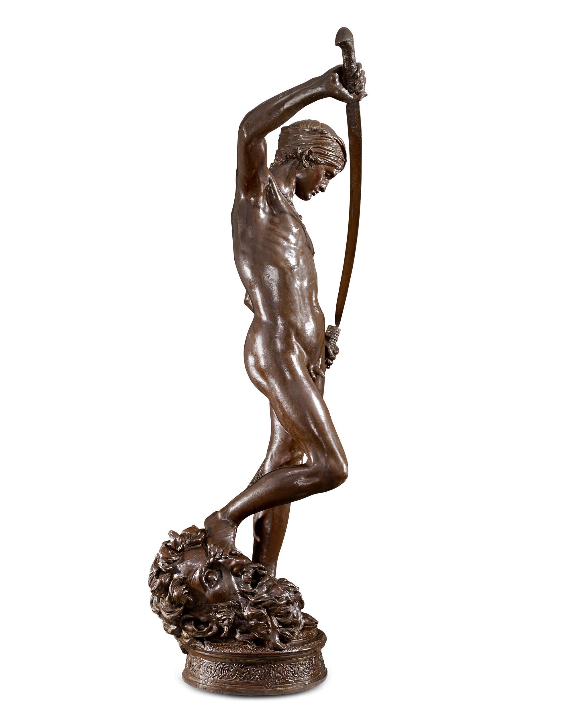 David Vainqueur De Goliath By Antonin Mercié - Sculpture by Marius Jean Antonin Mercié