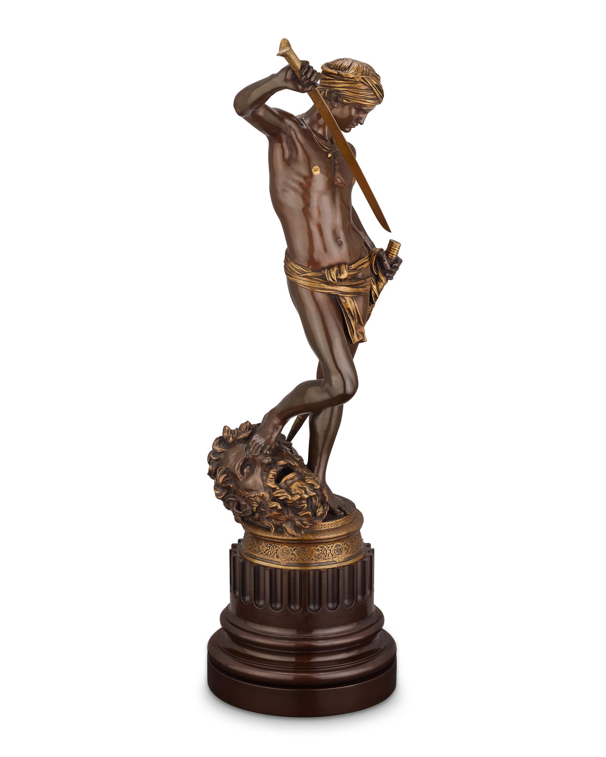 David Vainqueur de Goliath by Marius Jean Antonin Mercié For Sale 1