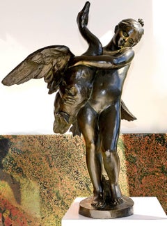 Girl and Swan Bronze