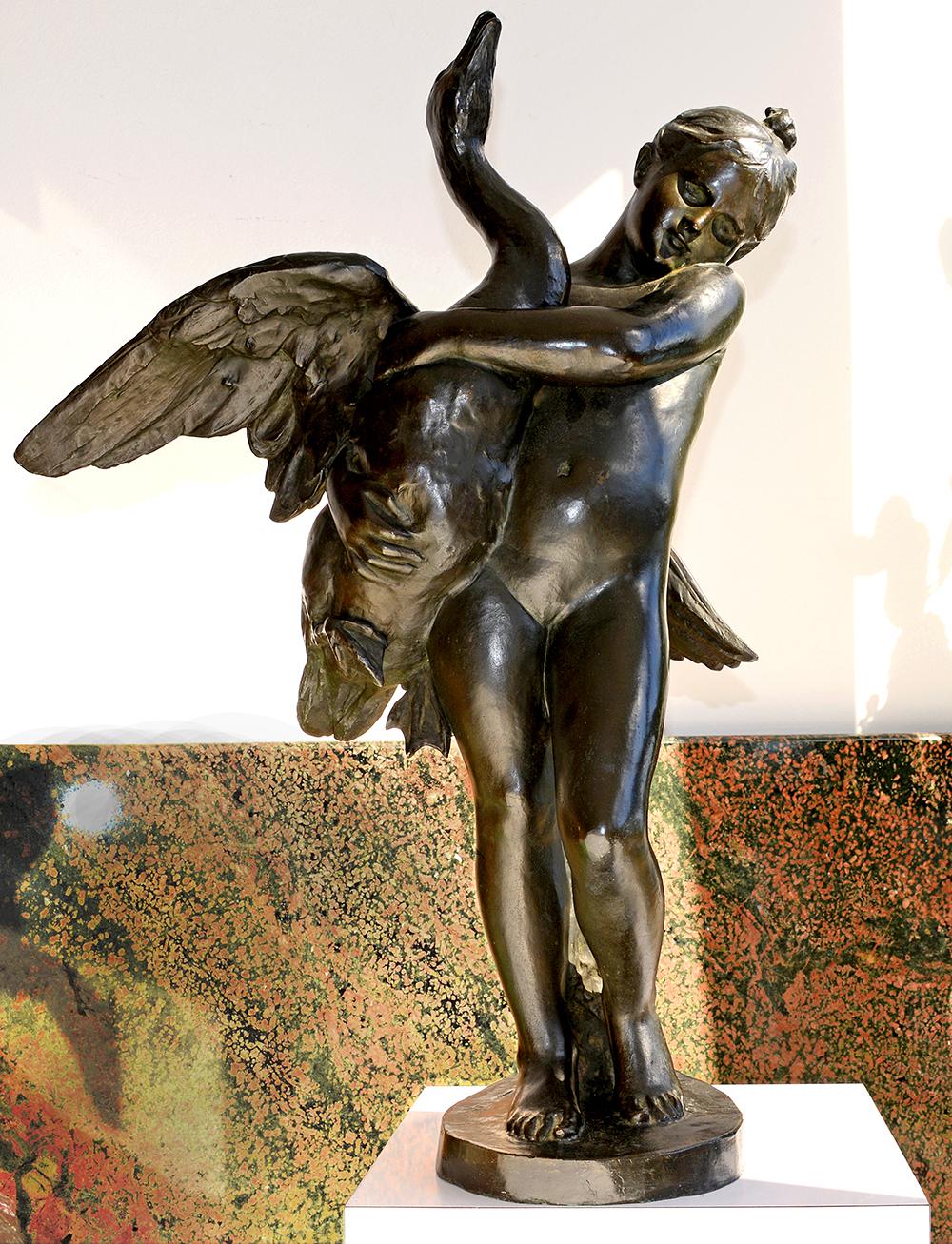 Nude Girl and Swan Bronze 