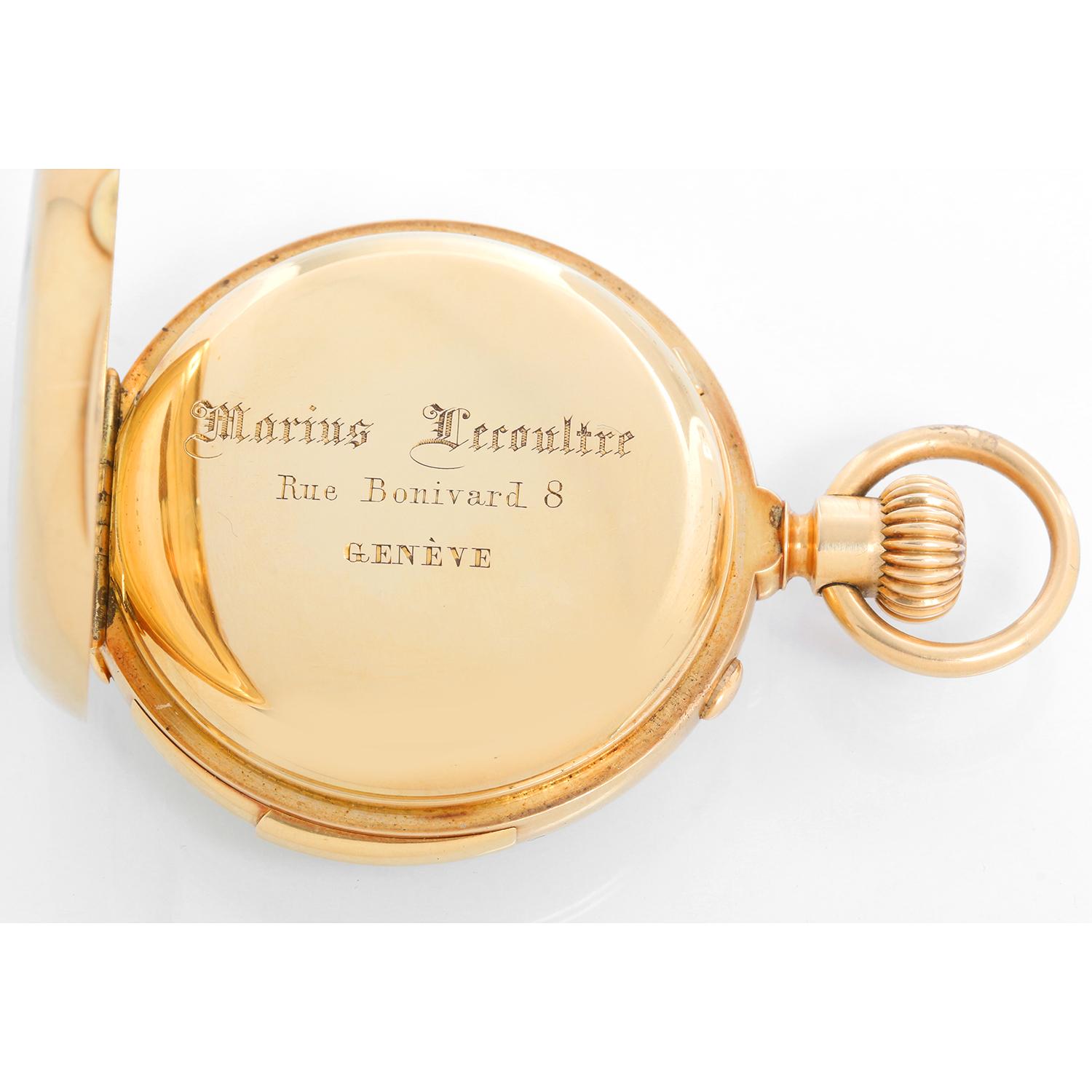 Marius Lecoultre Very Fine Gold Minute Repeater with Split Second Chronograph For Sale 3