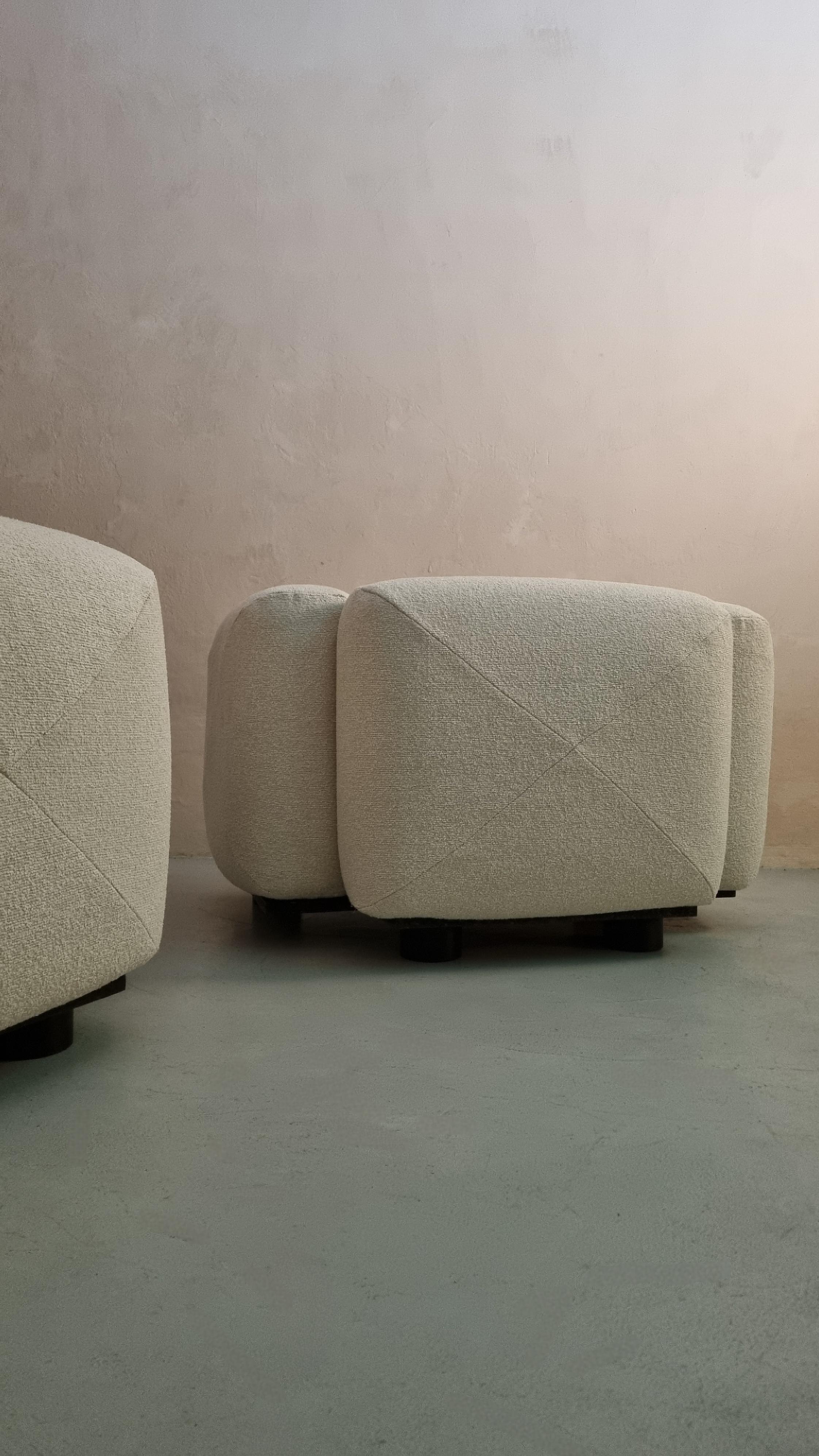 Fauteuils et pouf Marius & Marius conçus par Mario Marenco pour Arflex 1971 en vente 1