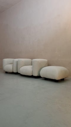 Marius & Marius armchairs and pouf designed by Mario Marenco For Arflex 1971