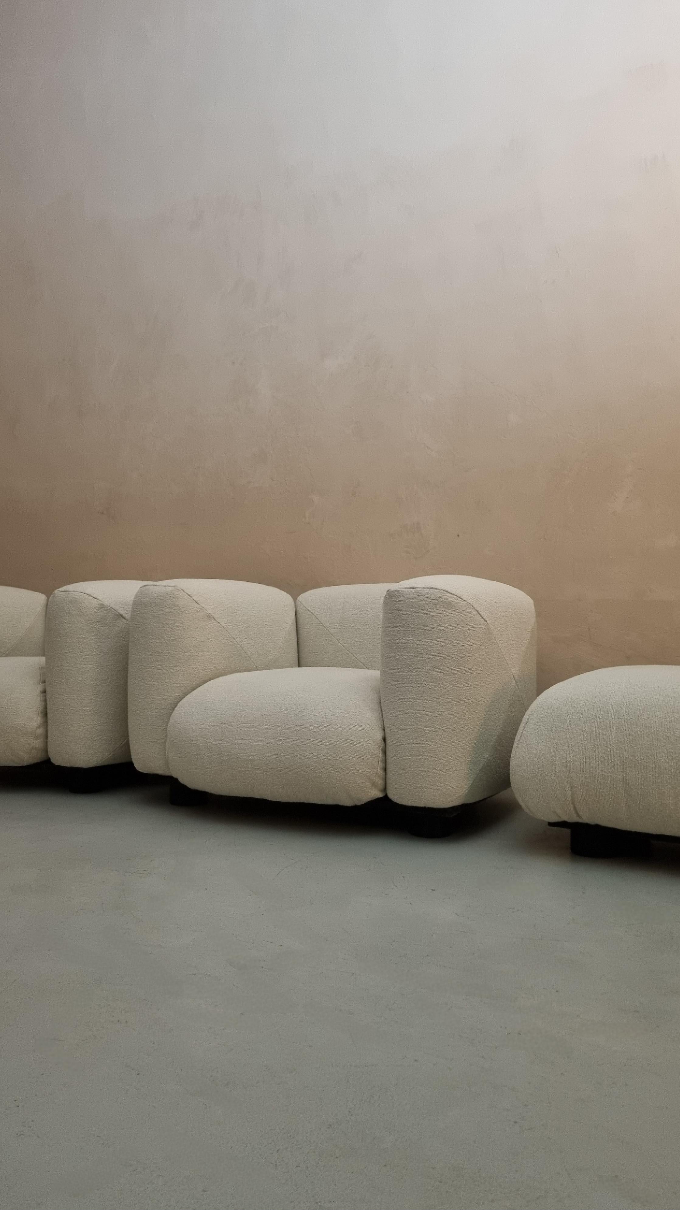 Mid-Century Modern Fauteuils et pouf Marius & Marius conçus par Mario Marenco pour Arflex 1971 en vente